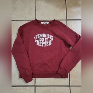 Rebecca Minkoff Burgundy Sweatshirt with Bold White Print